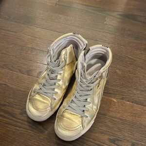 Golden Goose Gold High-Top Sneakers